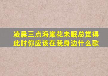 凌晨三点海棠花未眠总觉得此时你应该在我身边什么歌
