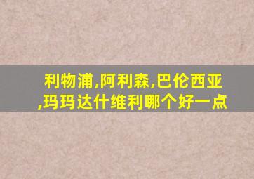 利物浦,阿利森,巴伦西亚,玛玛达什维利哪个好一点